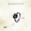 KNTTZZI Snake Ring Obsidian Snake Ring Sterling Silver Snake Ring