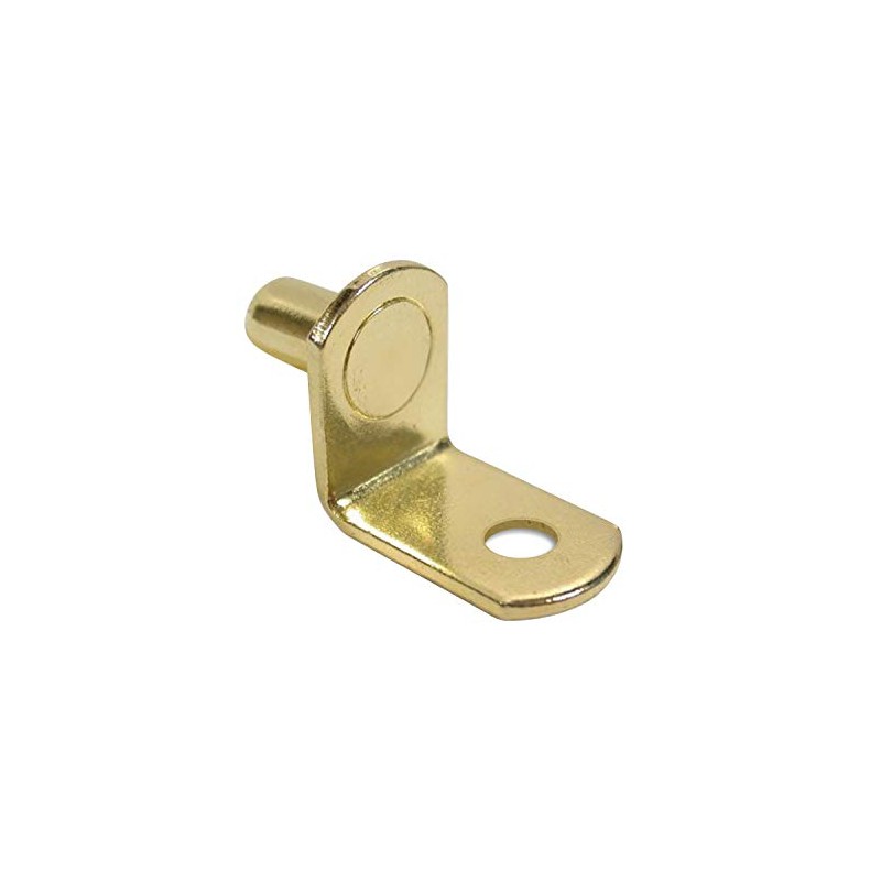 Rok Hardware 1/4" L-Shaped Shelf Support Pin with Hole, Brass