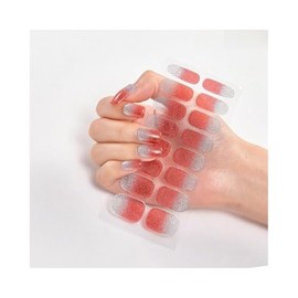 Generic 16Pcs Glitter Pure Color Full Nail Wraps Nail Polish Sticker Thick Cs049 Nail Wraps Stickers Manicure Supplies for Women Nails Full Long Lasting Easy Apply and Remove