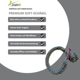 eaglefit - Premium soft shackle made of polyethylene approx. 4900 kg load rope thickness 8 mm and length 26 cm open - soft shackle the feather-light carabiner loop - shackle rope extra robust and safe