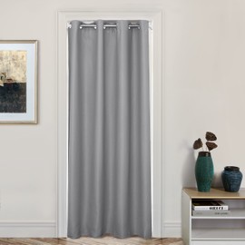 DriftAway Doorway Curtain Panel Closet Curtain for Bedroom Closet Door Solid Gray Blackout Curtain Room Divider Curtain 78 Inches Long Grommet Thermal Insulated Privacy Drapes 1 Panel W54 x L78 Inch