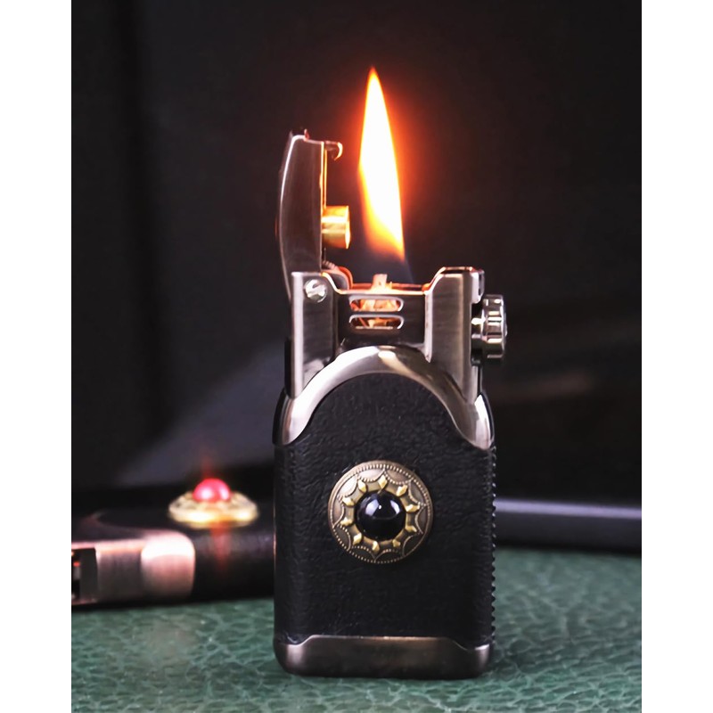 Leather Lighter Soft Flame Antique Style Refillable Vintage Candle Lighters