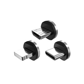 Statik Puntas magnéticas - Conectores de 3 Puntas Que se sujetan magnéticamente al Cable de Carga - Compatible con Todos los Dispositivos