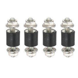 PATIKIL M3 8x8mm Rubber Isolator Mounts, 4 Pcs Rubber Studs Shock Absorber Anti-Vibration Isolation Damping Mounts with Lock Nuts for Motor, Air Compressor, Engines (24mm Height)