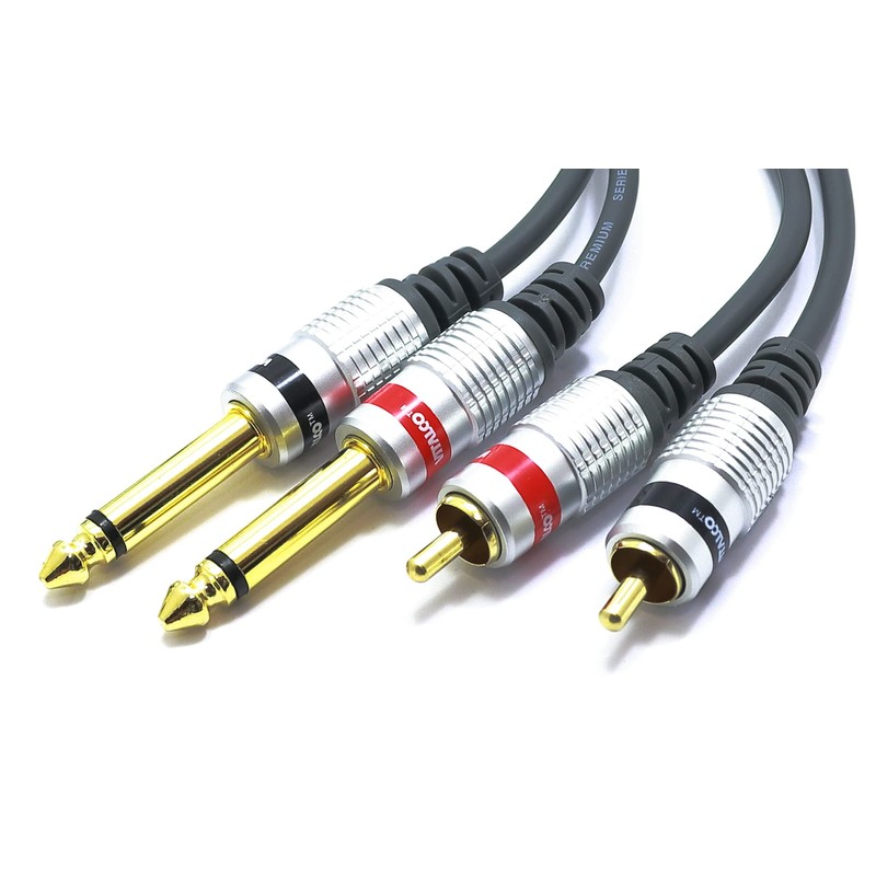 RCA to 6.3 mm Jack Cable 1 m VITALCO 2