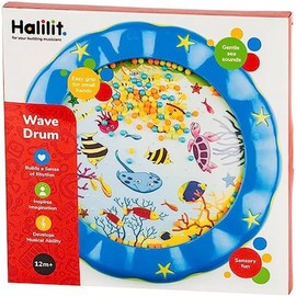 Halilit Children's Wave Drum. Robust Kids Ocean Sea Sounds Musical Instrument Toy. Promotes Hand-Eye Coordination & Fine Motor Skills. 12 months+