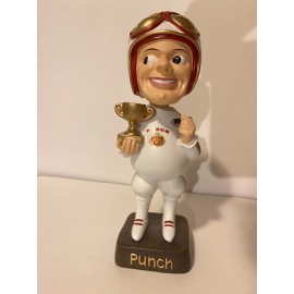 Mr. Punch Race Car Driver Bobblehead Doll