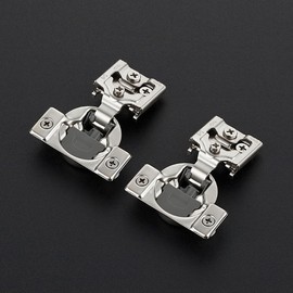 60 Pack 30 Pairs 5/8 inch Overlay Soft Close Hinges for Kitchen Cabinet Hinges Satin Nickel Hidden Hinges Stainless Steel Concealed Hinge self Closing