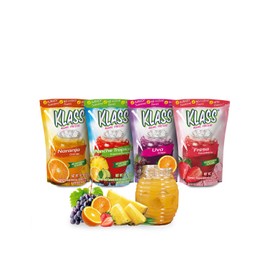 Klass Aguas Frescas | Drink Mix Tropical Variety Pack | Strawberry , Grape, Tropical Punch & Orange Drinks Flavors | From Natural Sources, No Artificial Flavors, With Vitamin C (Makes 7 to 9 Quarts) 14.1 Oz Family Pack (4-Pack)