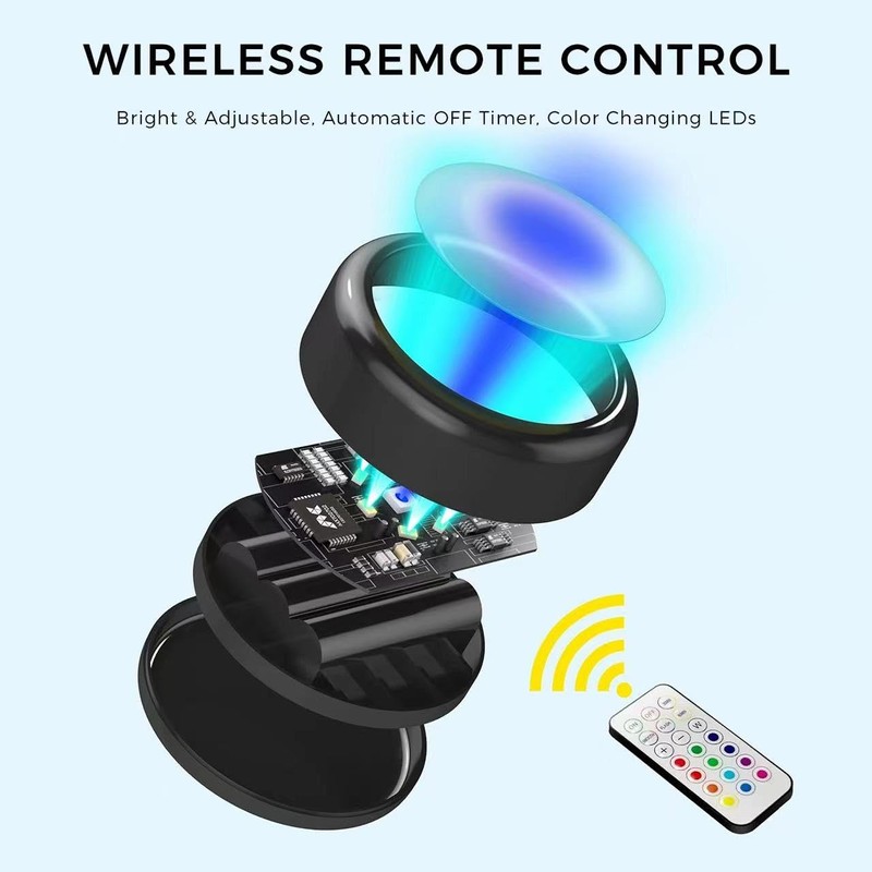 swesara Push Lights with Remote Puck Lighting Battery Operated Tap
