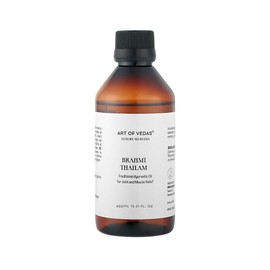 Brahmi Thailam 450 ml - Ayurvedic Oil to Promote Mental Clarity, Relaxation and Hair Care - Traditional Ayurveda Formula for Wellbeing and Balance - Art of Vedas Brahmi Taila