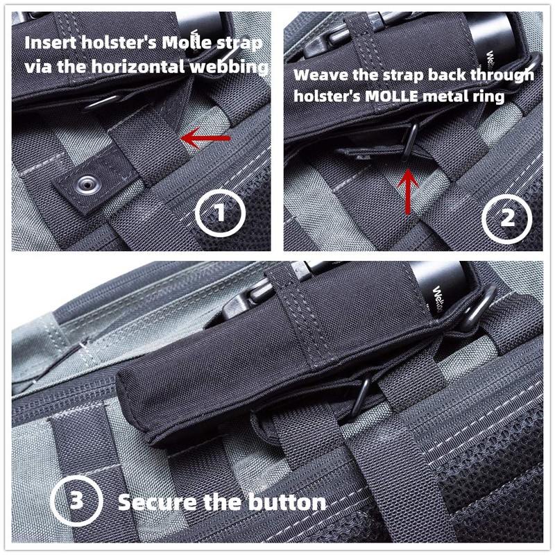 Weltool Open Top Flashlight Holster Holder Belt Carry Cases Compatible