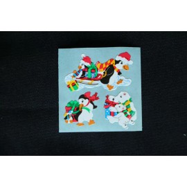 Sandylion Vintage Holiday Sandylion Stickers Christmas Thanksgiving Rare Original - #1 - Penguins & Polar Bears