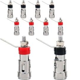 RUNCCI-YUN Speaker Terminal, Sockets for Banana Plugs, Audio Speaker Terminal Banana Socket Panel Mounting, Speaker Terminal Push Spring Type Binding Post Cable Connector Pack of 10