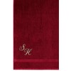 Lashuma Sauna Towel Embroidered with Monogram, Bath Towel Red Ruby