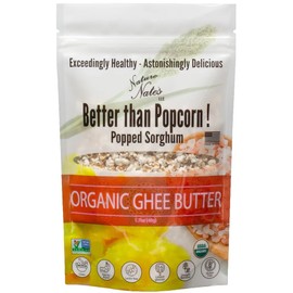 Nature Nate’s Popped Sorghum, Ghee Butter - Keto & Gluten Free, Healthy Snacks, Better Than Popcorn, Made in USA - 1.7 Ounce (Pack of 6)