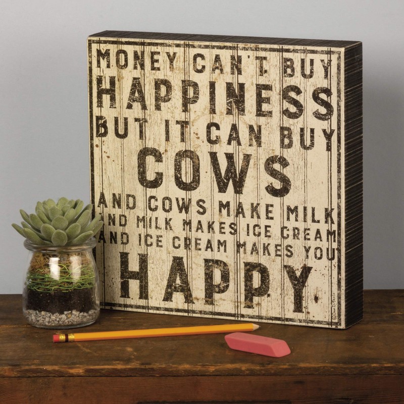 Primitives by Kathy Buy Cows Box Sign