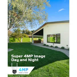 SANNCE Security Camera Wireless 4MP, 350° Pan 90° Tilt 16x Digital Zoom CCTV IP Camera 2.5K, Colour Night Vision, Two-Way Talk, Works with Alexa and Google Assistant, Human Detection, Smart Tracking