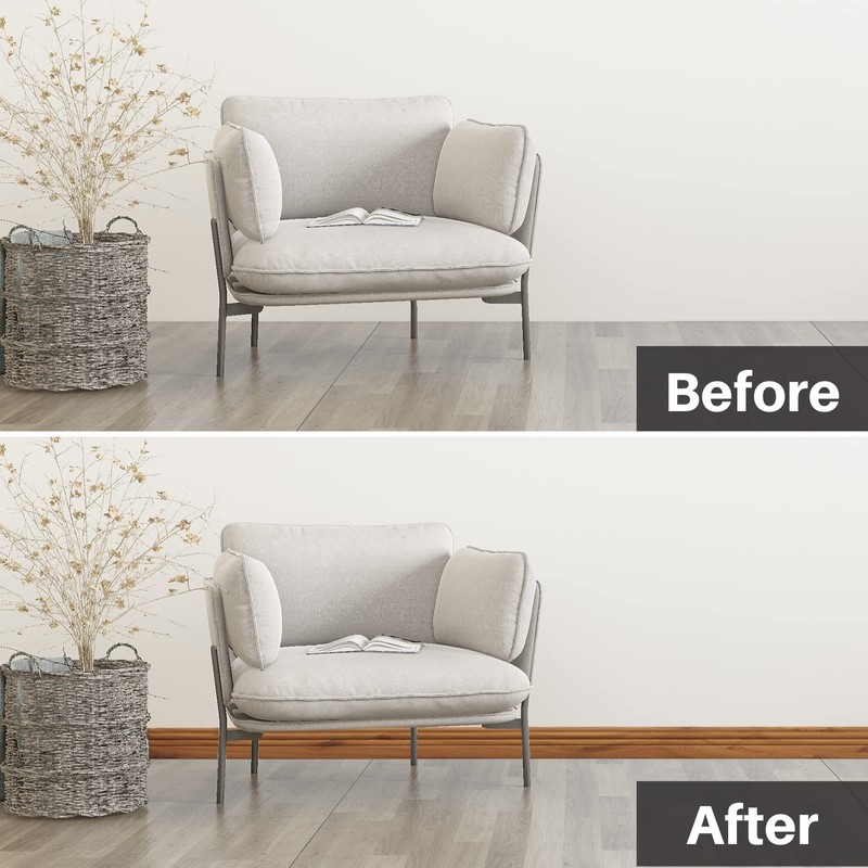 COUKIU Flexible Baseboard Molding Trim, Peel and Stick Rubber Wall
