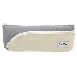 Luddite LD2T-LPNS-18 Pencil Case, Two-Tone Line Pencil Case, Slim, Gray, white, Luddite LD2T-LPNS-18 Radite Pencil Case, Two-Tone Line Pen Case, Slim, Gray