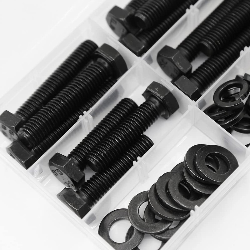 YEEZET Screws M10 48 Pieces Hex Screws Washers Spring Washers