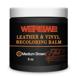 Leather Recoloring Balm & Color Restorer - Multipurpose Dye & Paint for Faded Leather Couches, Car Seats, Shoes | Fix Scratches on Clothing, Furniture & Accessories(Medium Brown)