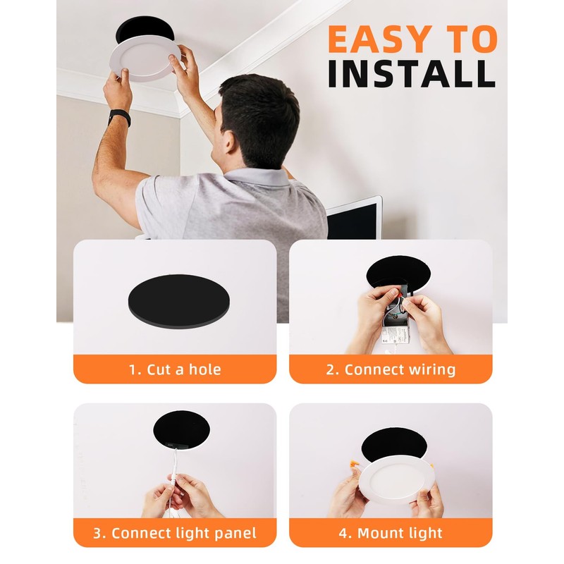 ZYC recessed Lighting 6 inch - 12W 1100LM High Brightness,5CCT