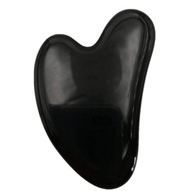Loveliome Gua Sha Crystal Jade Stone Board for Skincare, Scraping Face Back Massage Relax Therapy Trigger Point Treatment(Black Obsidian)
