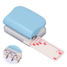 Coollooda Loose Leaf Punch, 3 Holes, Hole Diameter, 0.2 inches (5.5 mm), A7/A6/A5/B5 Adjustable, Hole Punch, Loose Leaf, Lightweight, Easy to Carry, Paper Size Guide Included, Adjustable, Horizontal