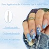24PCS Blue Flower Press On Nails – Full Coverage Acrylic