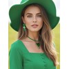 SNUGFX St. Patrick's Day Green Leaf Earrings for Women,Clover Horseshoe