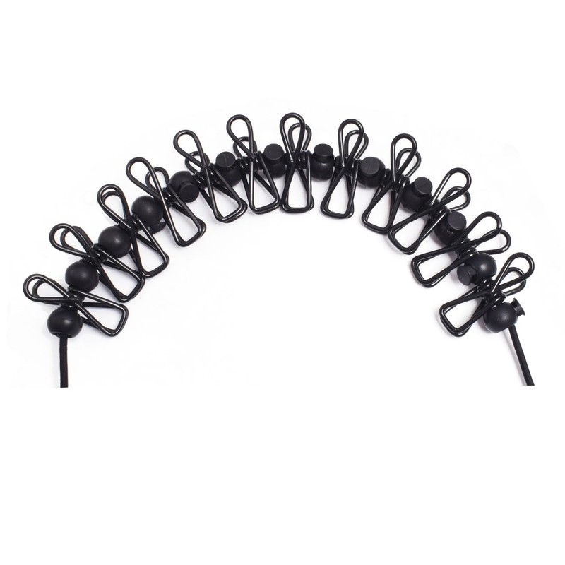 Retractable Portable Clothesline Clothing line with 12 Clothes Clips, for