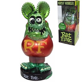 FUNKO Wacky Wobbler RAT FINK (Metallic Green) Rat Fink Bobbing Head Bobbing Head Figure Rat Fink RF Goods