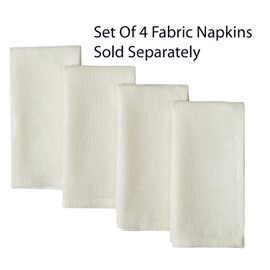 Newbridge Ivory Tremont Autumn Leaf Damask Fabric Napkins, Set of 4 Napkins, Fall Swirling Leaves, Soil Resistant, Easy Care Solid Color Table Cover for Holiday Party Dining