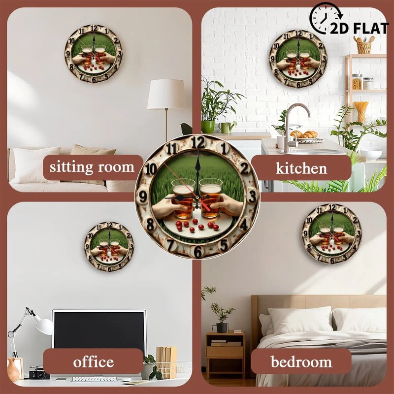 Stable MDF 25x25cm Wood Wall Clock Made from High-Density Materialsheet