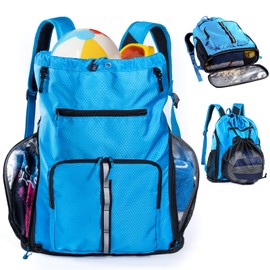 Large Beach Backpack Waterproof Sandproof - Customized Oversized Beach Bag with Shoe Compartment - Pool Bag Backpack with Pockets for Toiletries - Drawstring Backpack for Beach, Pool and Travel