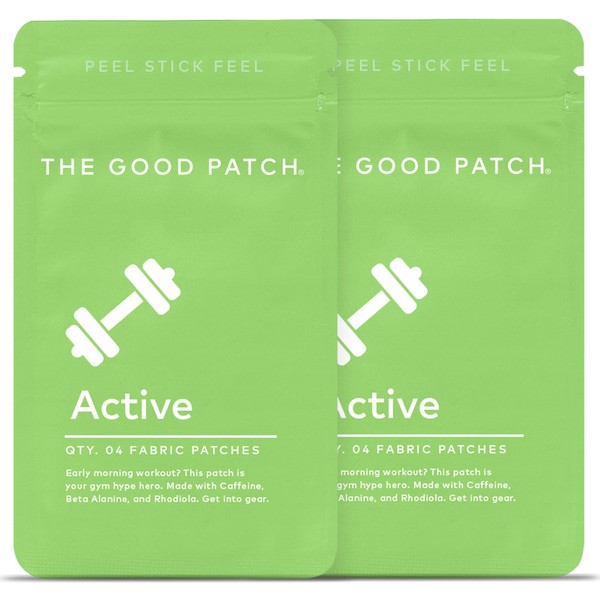 The Good Patch Active Wellness Patches - Plant Powered with Caffeine, Beta Alanine, L-Citrulline, and Rhodiola (8 Total Patches)