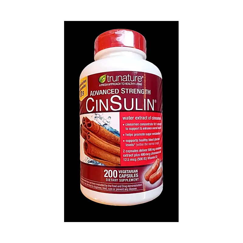 Trunature Advanced Strength CinSulin 500 mg Cinnamon 200 veg caps