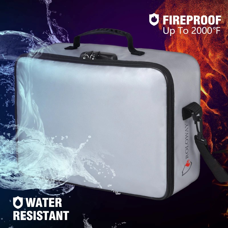 Roloway Fireproof Document Bag With Lock (17 X 11.8 X