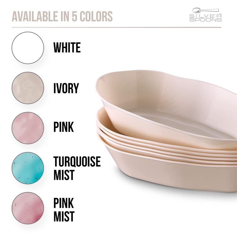 Silver Spoons MINI DESSERT BOWLS | Oval Dessert Plates |