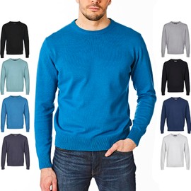 Castle Point Mens 100% Cotton Crew Neck V Neck Sweater, peacock