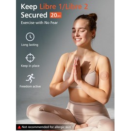 SUNMON 20 Pack Freestyle Libre 2 covers, Libre 2 Sensor Covers Waterproof Skin-Friendly Long Lasting for 10-14 Days, No Glue in The Center (Skin)