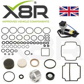 X8R EAS AIR Compressor Piston Seal, Piston Liner, Valve Block O-Rings Diaphragm Rebuild KIT Compatible with Land Rover RR Range P38 & Classic County with EAS Part# X8R38