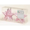 6 x Dusky Pink Glitter Star Christmas tree Bauble decorations