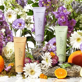 VOESH VOESH Vegan Body Creme Trio - Moisturizing Skincare Gift Set, Avocado Oil, Organic Virgin Olive Oil & Natural Extracts (Green Tea, Lavender, Tangerine)