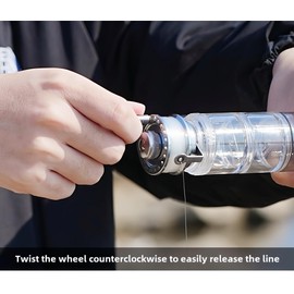 Fay Bless Multifunctional Hand Line Fishing Reel, Portable Ultralight Fishing Gear, Mini Pocket Fishing Reel with Detachable Storage for Camping,Hiking,Survival,Travel (Black)