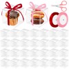 Mardatt 30Pcs 2.8x2.8x2.8in Clear Favor Boxes with Ribbons Scissor, Plastic
