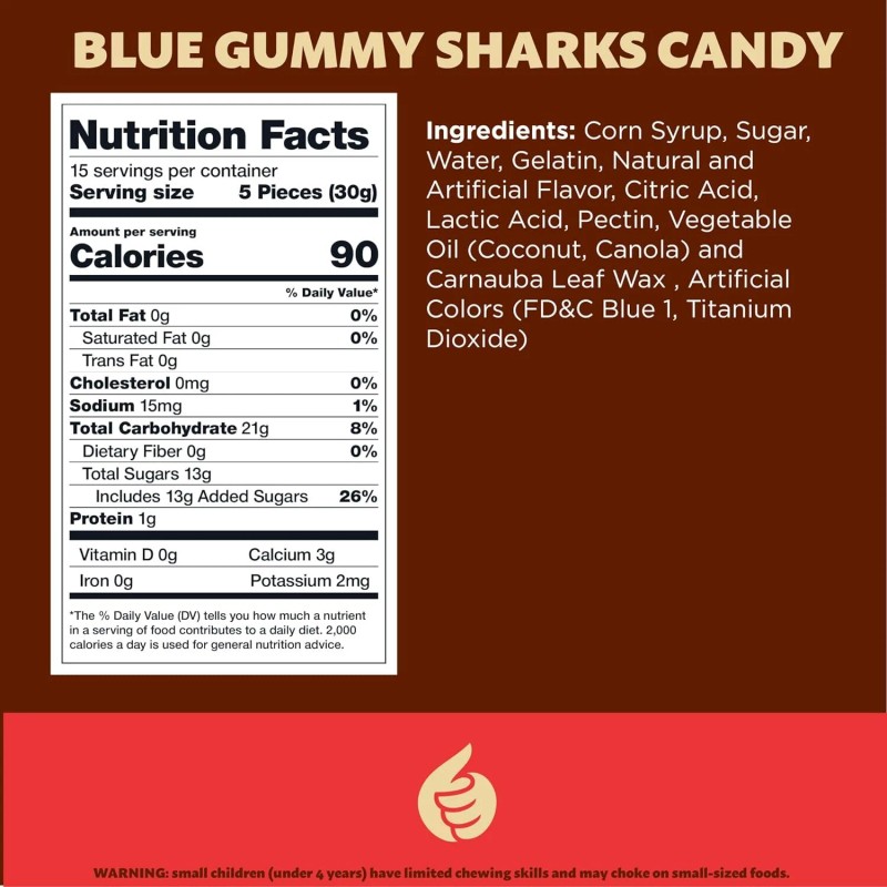 iLike! Blue Baby Sharks Gummy Candy in Blue Raspberry Flavor,