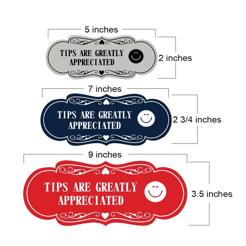 Signs ByLITA Designer Tips Are Greatly Appreciated (Smiley vector) Sign