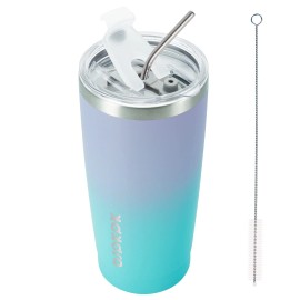 BJPKPK Insulated Stainless Steel Tumbler, Coffee Tumbler with Lid and Straw, ...